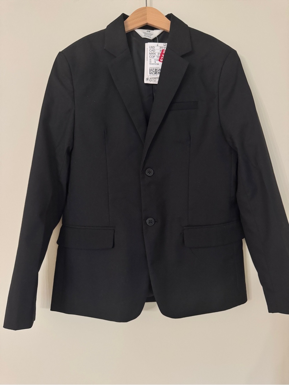 H&M Black Kids Blazer Jacket - Classic Tailored Look